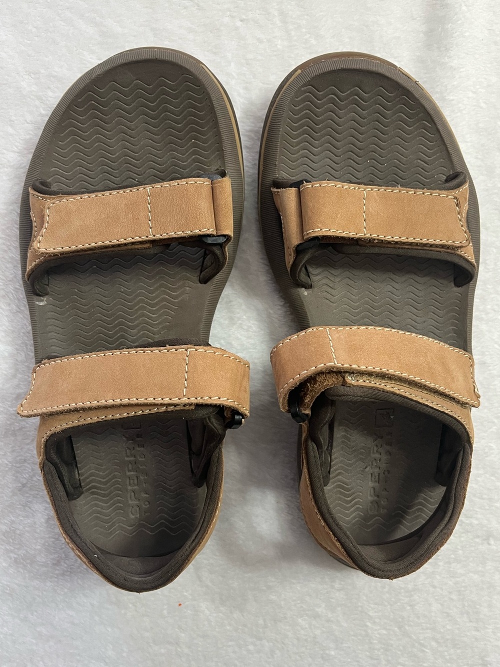 Sperry Men's Sz 7 Brown Leather Adjustable Strap Sandals